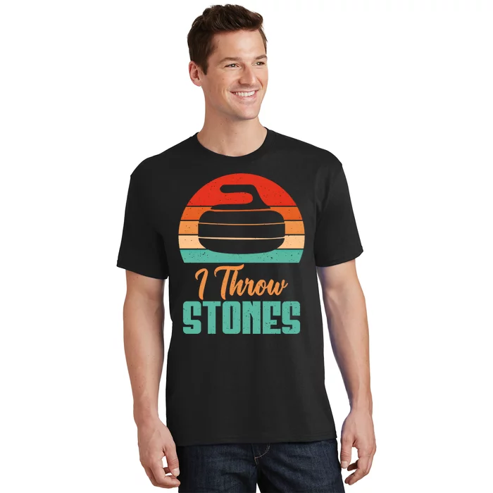 I Throw Stones Curling Gift T-Shirt