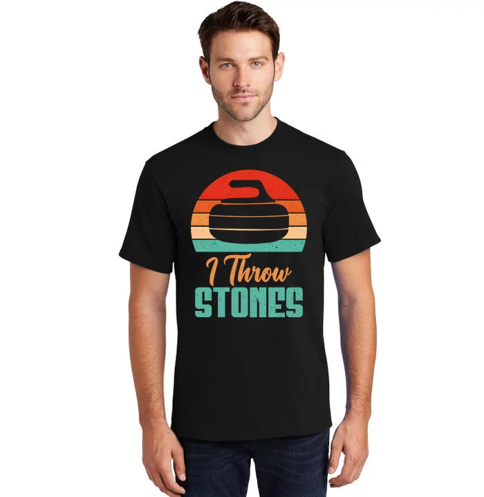 I Throw Stones Curling Gift Tall T-Shirt