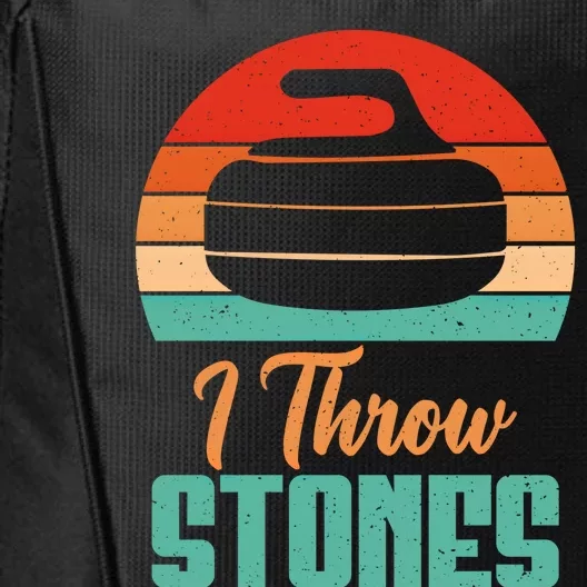 I Throw Stones Curling Gift City Backpack