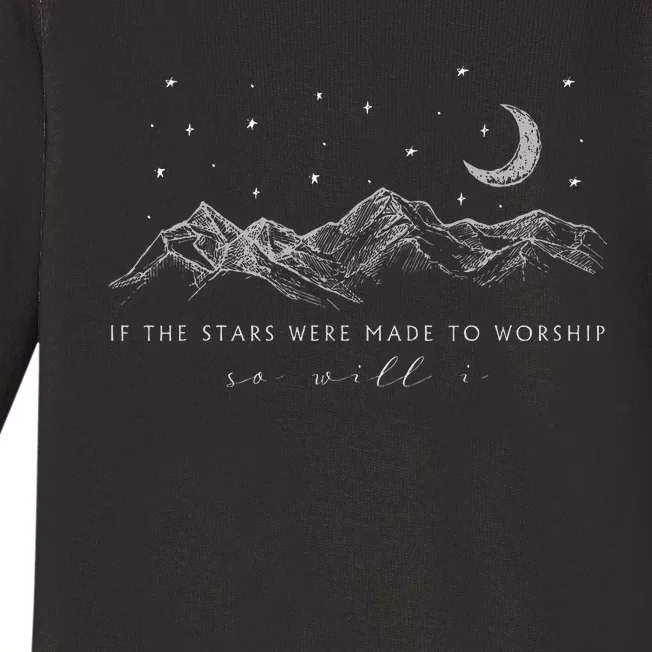 If The Stars Were Made To Worship So Will I Jesus Religion Baby Long Sleeve Bodysuit