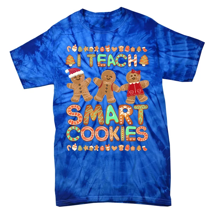 I Teach Smart Cookies Christmas Teacher Funny Gingerbread Meaningful Gift Tie-Dye T-Shirt