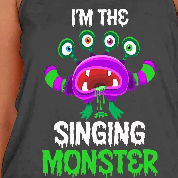 Im The Singing Monster Matching Family Halloween Women's Knotted Racerback Tank