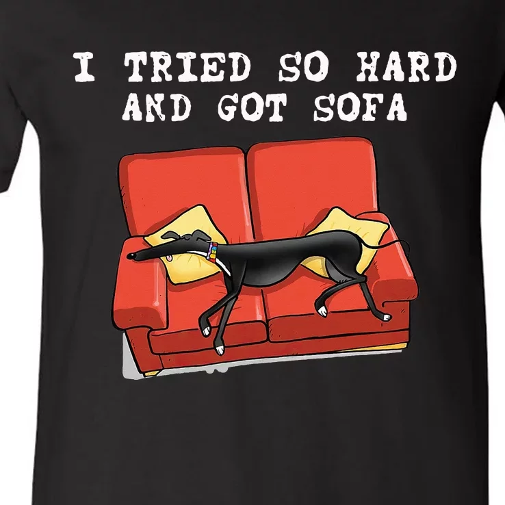 I Tried So Hard And Got Sofa Funny Dog Meme V-Neck T-Shirt