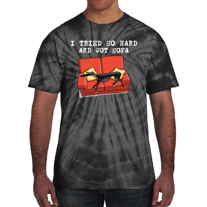 I Tried So Hard And Got Sofa Funny Dog Meme Tie-Dye T-Shirt