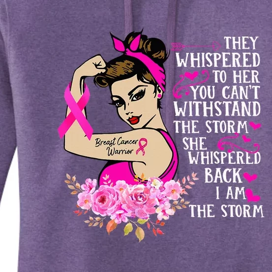 IM The Storm Strong Women Breast Cancer Warrior P.I.N.K Ribbon Women's Pullover Hoodie