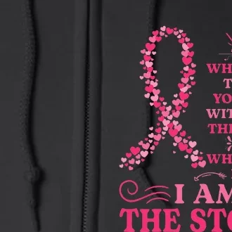 IM The Storm Warrior P.I.N.K Ribbon Women Breast Cancer Full Zip Hoodie