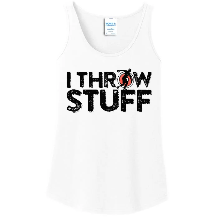 I Throw Stuff Shot Put Athlete Throwing Discus Track Field Ladies Essential Tank