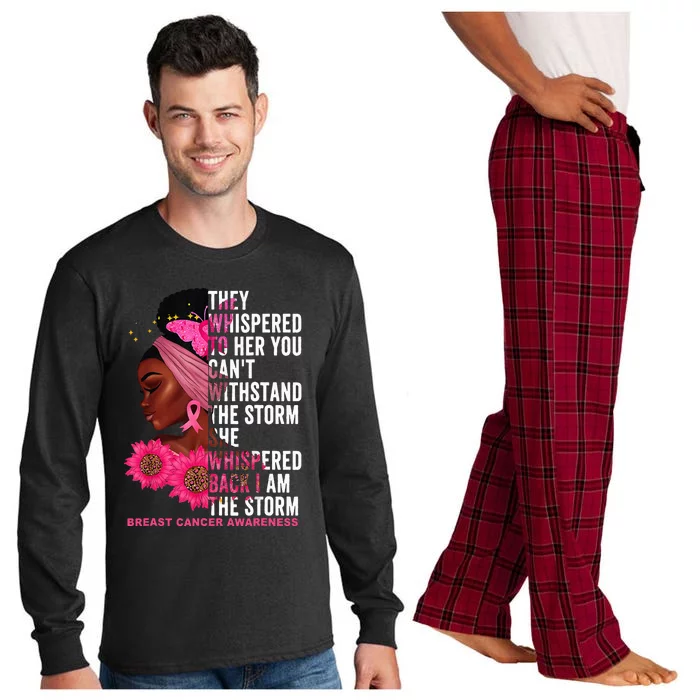 I'm The Storm Black Breast Cancer Survivor Pink Ribbon Long Sleeve Pajama Set