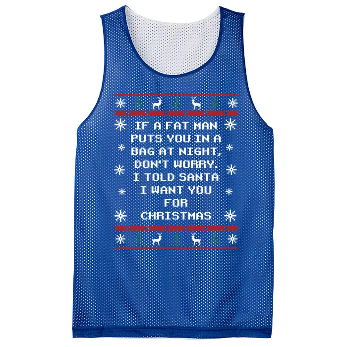 I Told Santa I Want You For Christmas Couples Outfit Lovers Meaningful Gift Mesh Reversible Basketball Jersey Tank