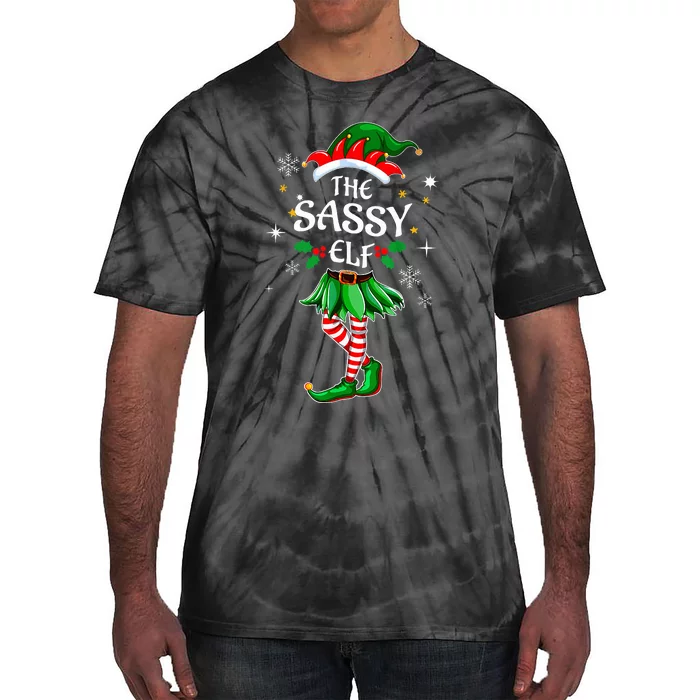 I'm The Sassy Elf Cute Family xmas Matching Tie-Dye T-Shirt