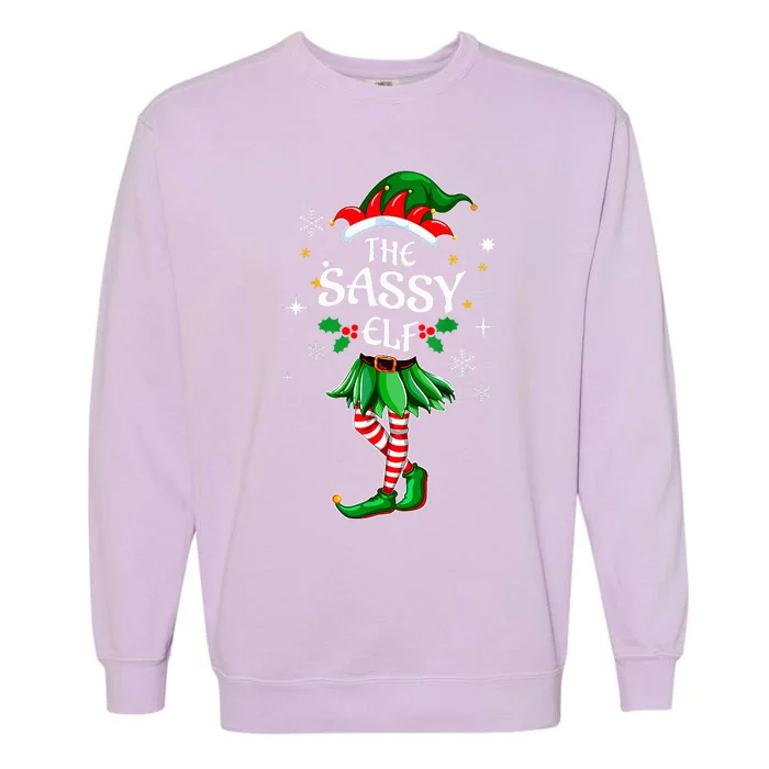 I'm The Sassy Elf Cute Family xmas Matching Garment-Dyed Sweatshirt