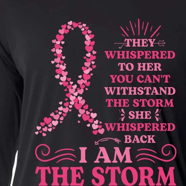 I'm The Storm Warrior Pink Ribbon Women Breast Cancer Cooling Performance Long Sleeve Crew