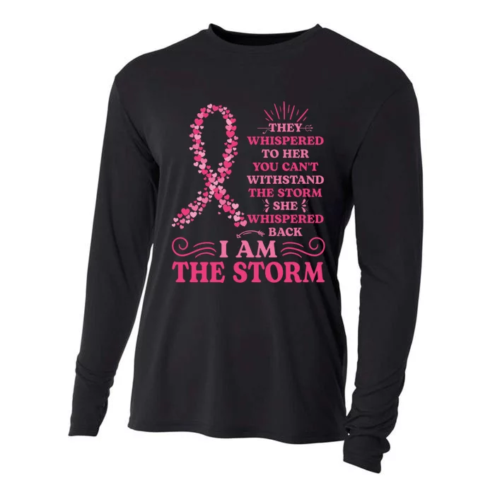 I'm The Storm Warrior Pink Ribbon Women Breast Cancer Cooling Performance Long Sleeve Crew