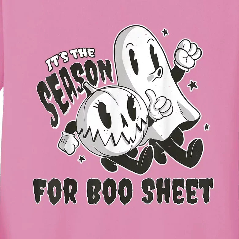 Its The Season For Boo Sheet Funny Ghost Saying Halloween Kids Long Sleeve Shirt