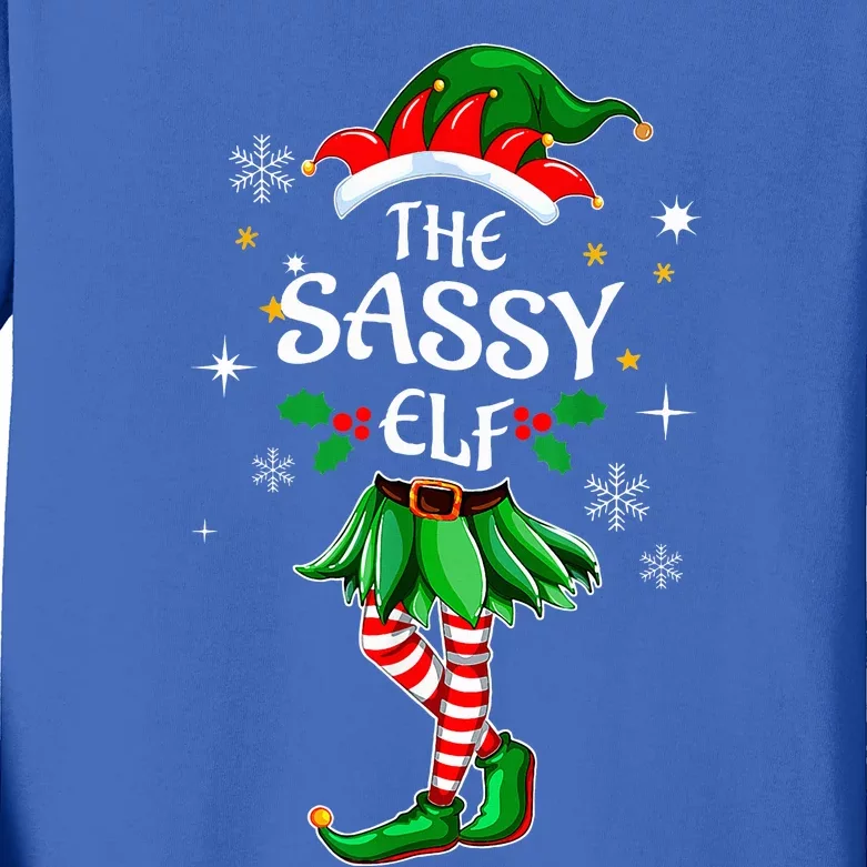 I'm The Sassy Elf Cute Family Christmas Matching Kids Long Sleeve Shirt