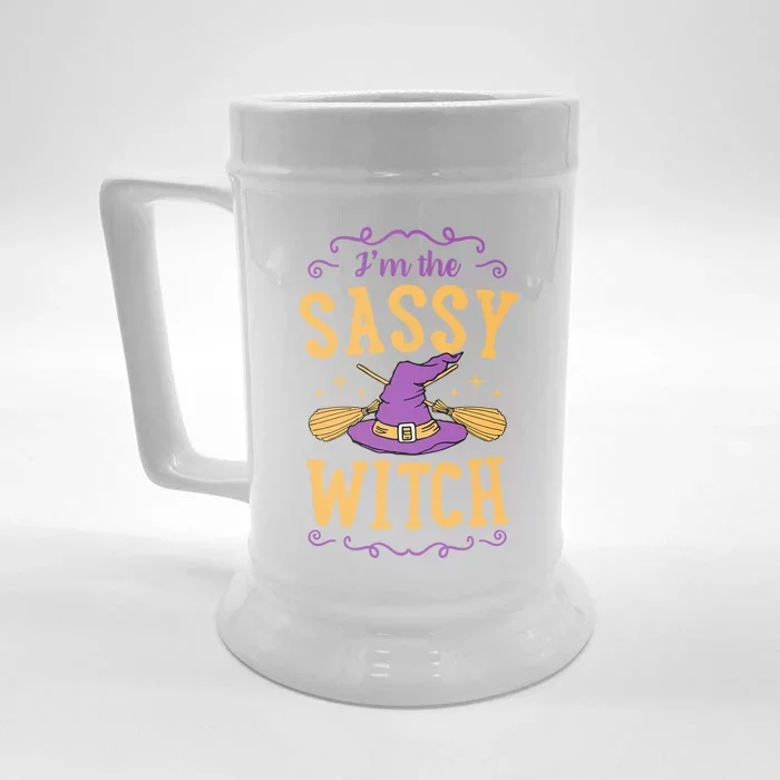 IM The Sassy Witch Funny Cute Matching Witchy Halloween Gift Front & Back Beer Stein