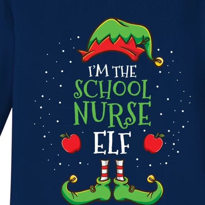 Im The School Nurse Elf Christmas Cute Gift Baby Long Sleeve Bodysuit