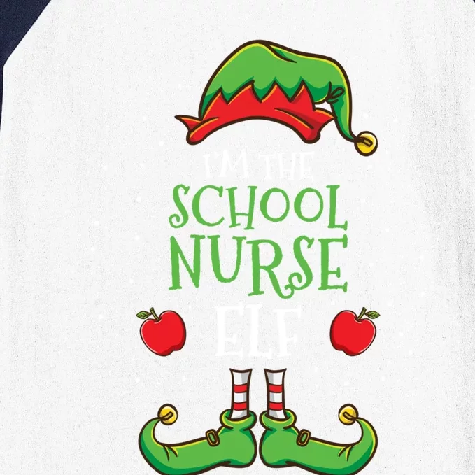 Im The School Nurse Elf Christmas Cute Gift Baseball Sleeve Shirt