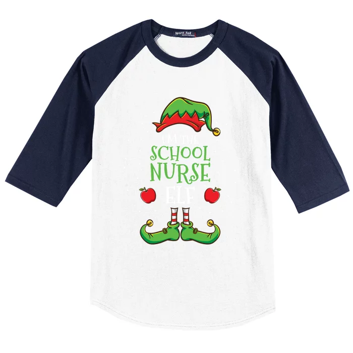 Im The School Nurse Elf Christmas Cute Gift Baseball Sleeve Shirt