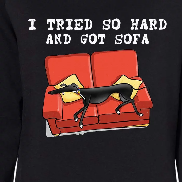 I Tried So Hard And Got Sofa Funny Dog Meme Quote Sarcastic Womens California Wash Sweatshirt