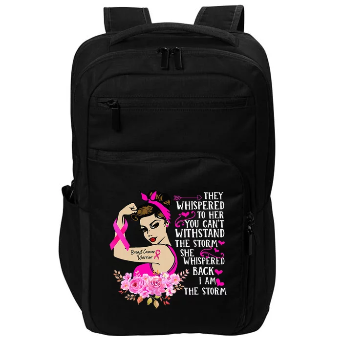 Im The Storm Strong Women Breast Cancer Warrior Pink Ribbon Impact Tech Backpack