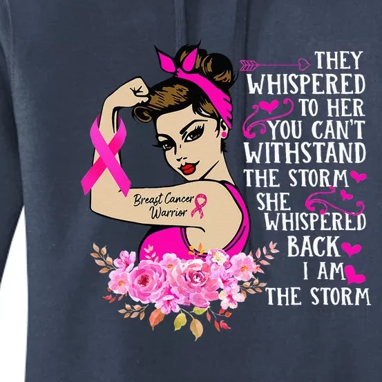 Im The Storm Strong Women Breast Cancer Warrior Pink Ribbon Women's Pullover Hoodie