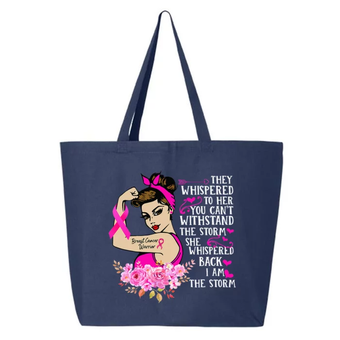 Im The Storm Strong Women Breast Cancer Warrior Pink Ribbon 25L Jumbo Tote