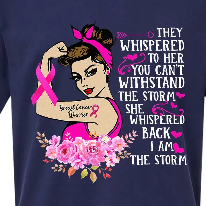 Im The Storm Strong Women Breast Cancer Warrior Pink Ribbon Sueded Cloud Jersey T-Shirt