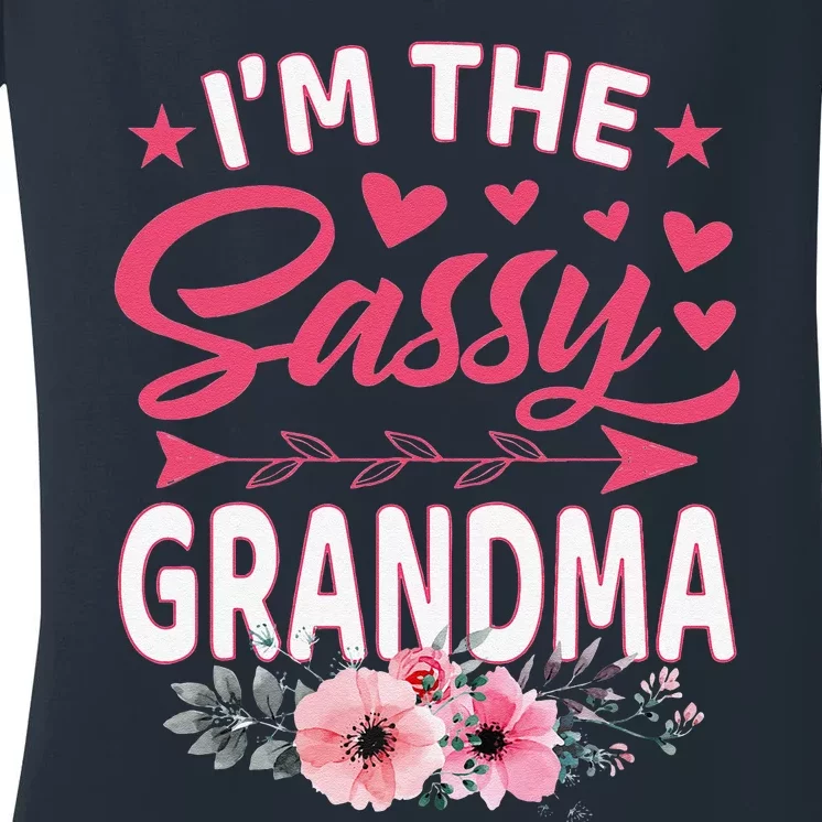 I'm The Sassy Grandma Mother's Day Gift Women's V-Neck T-Shirt