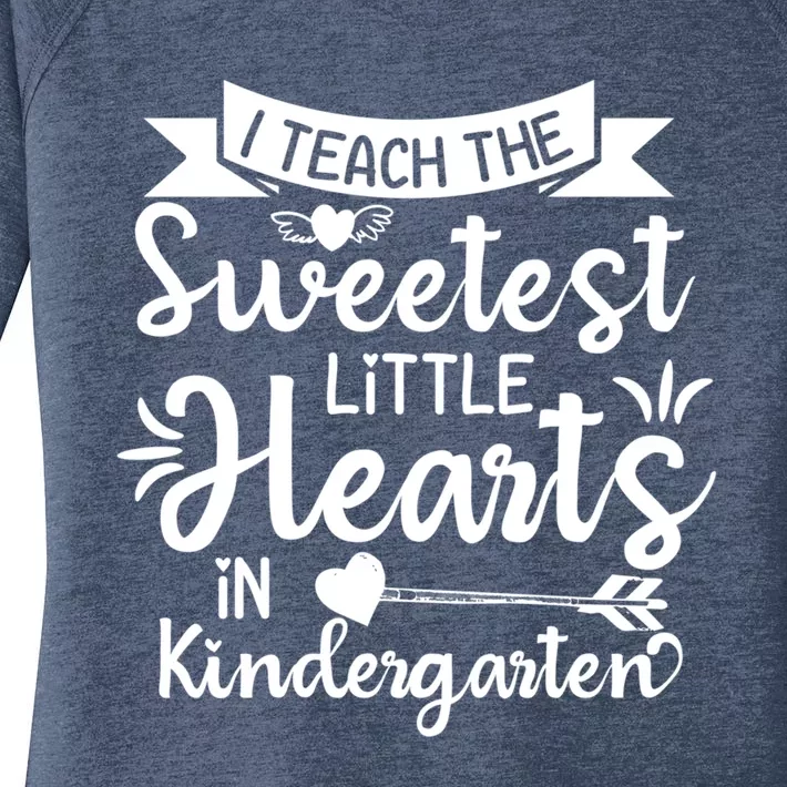 I Teach Sweetest Hearts In Kindergarten Teachers Valentines Gift Women's Perfect Tri Tunic Long Sleeve Shirt