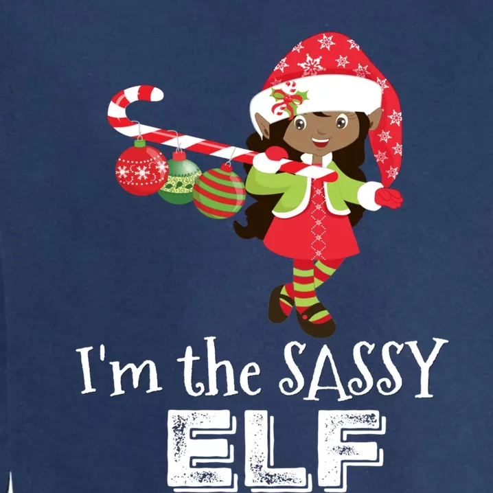 Im The Sassy Elf African American 5 Matching Christmas Gift Garment-Dyed Sweatshirt