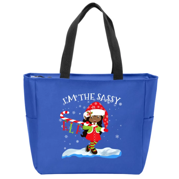 Im The Sassy Elf African American Christmas Cute Gift Zip Tote Bag