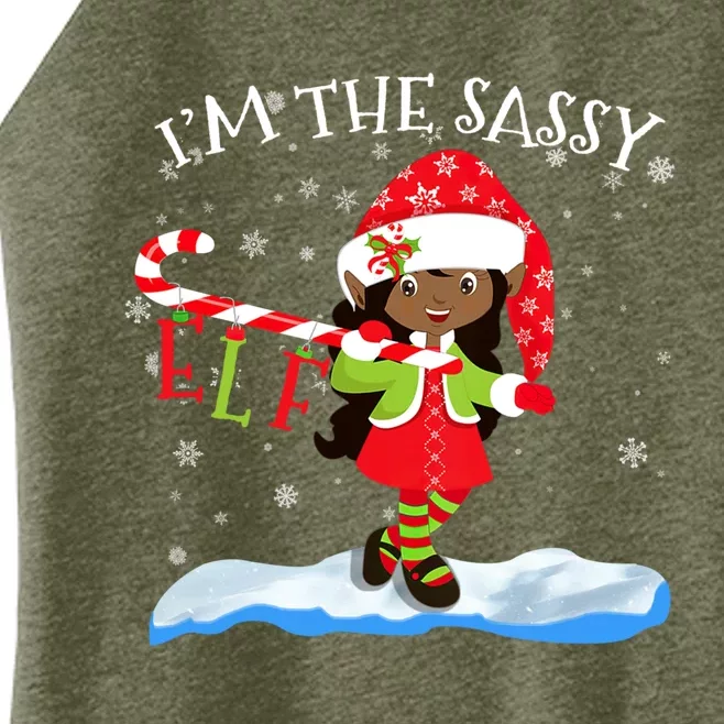 Im The Sassy Elf African American Christmas Cute Gift Women’s Perfect Tri Rocker Tank