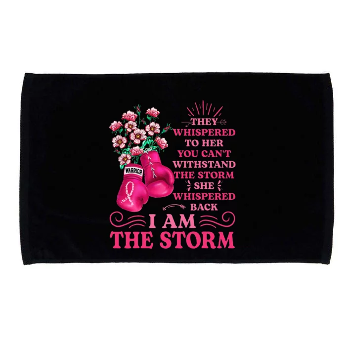 Im The Storm Boxing Warrior Pink Ribbon Women Breast Cancer Microfiber Hand Towel