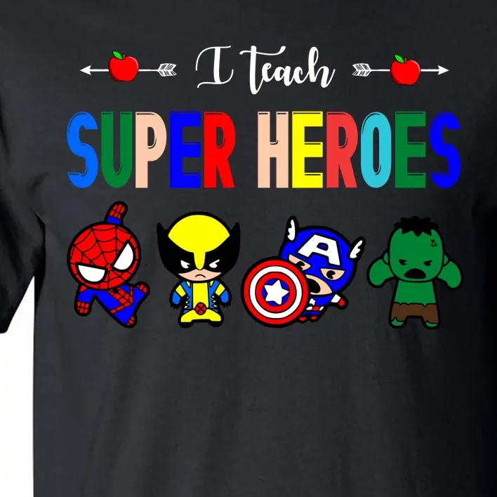 I Teacher Super Heroes Cute Superhero Characters Tall T-Shirt