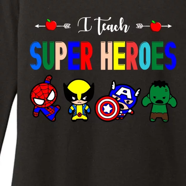 I Teacher Super Heroes Cute Superhero Characters Womens CVC Long Sleeve Shirt