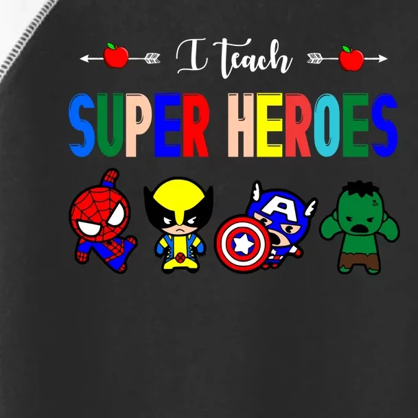 I Teacher Super Heroes Cute Superhero Characters Toddler Fine Jersey T-Shirt