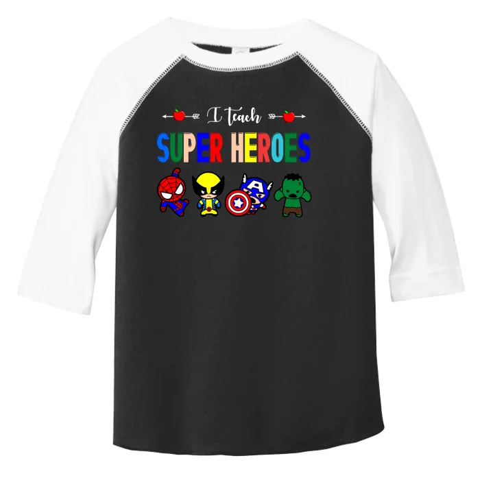 I Teacher Super Heroes Cute Superhero Characters Toddler Fine Jersey T-Shirt