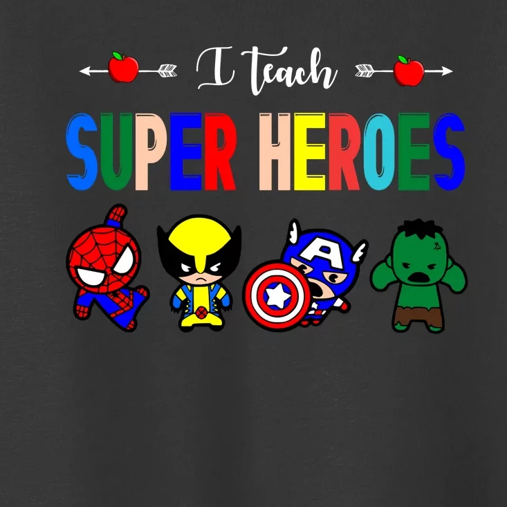 I Teacher Super Heroes Cute Superhero Characters Toddler T-Shirt