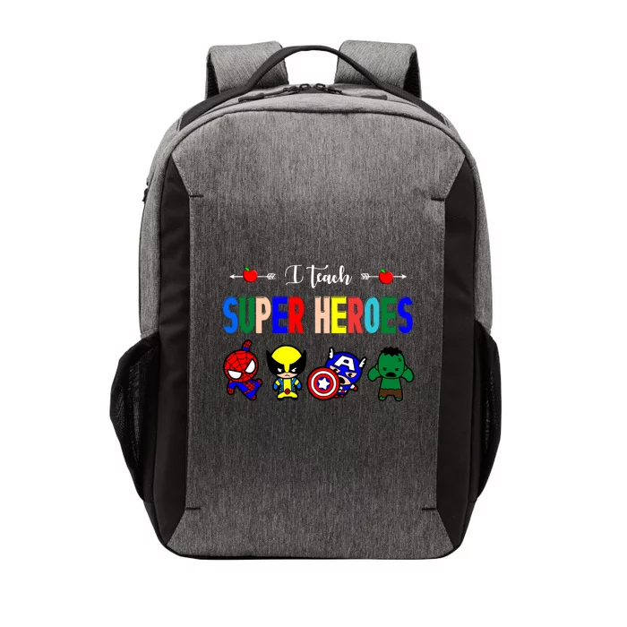 I Teacher Super Heroes Cute Superhero Characters Vector Backpack