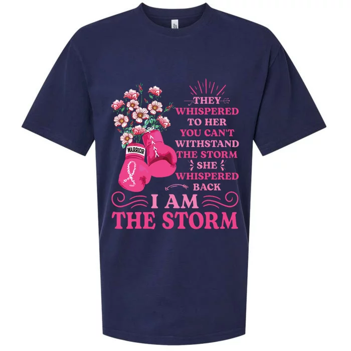 Im The Storm Boxing Warrior Pink Ribbon Breast Cancer Sueded Cloud Jersey T-Shirt