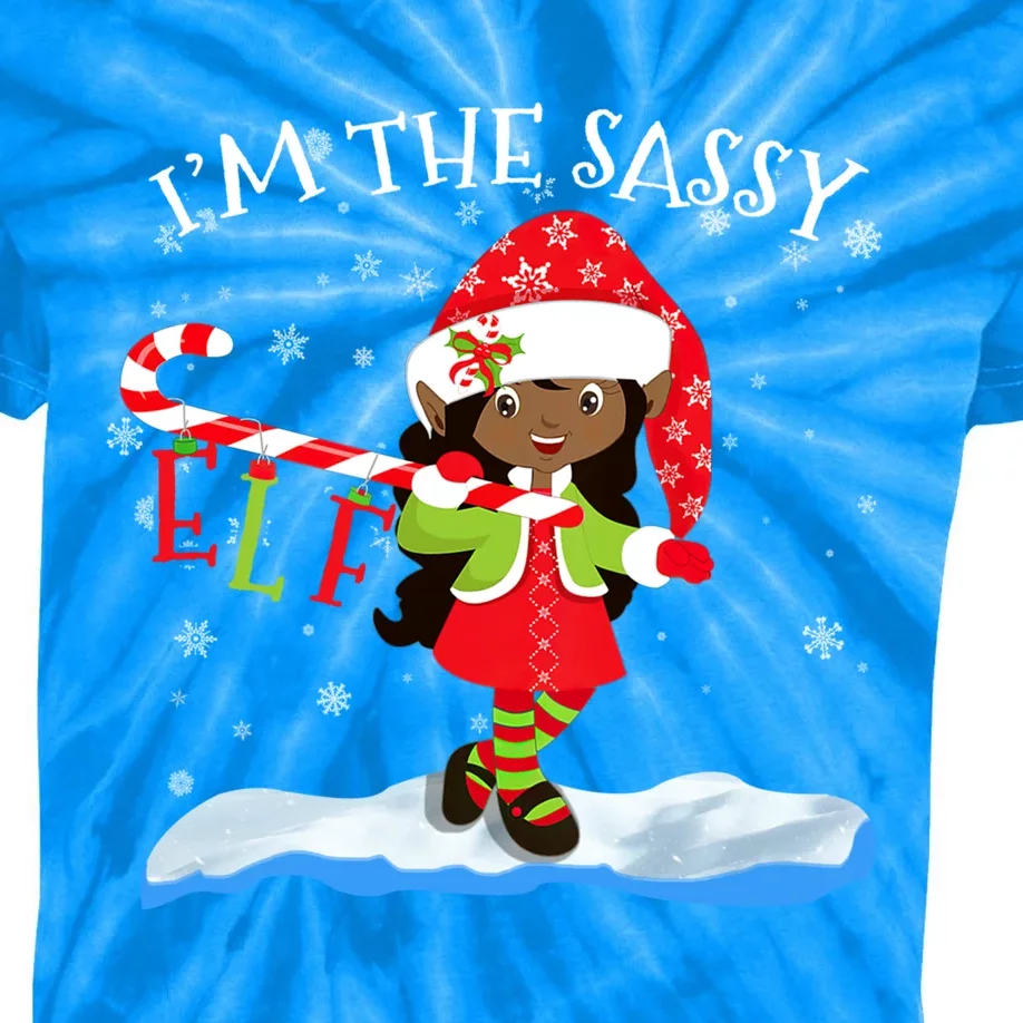 Im The Sassy African American Christmas Cute Gift Kids Tie-Dye T-Shirt