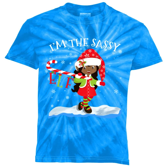 Im The Sassy African American Christmas Cute Gift Kids Tie-Dye T-Shirt