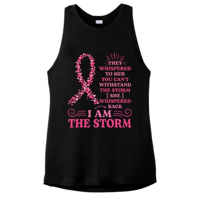 Im The Storm Warrior Pink Ribbon Breast Cancer Ladies Tri-Blend Wicking Tank