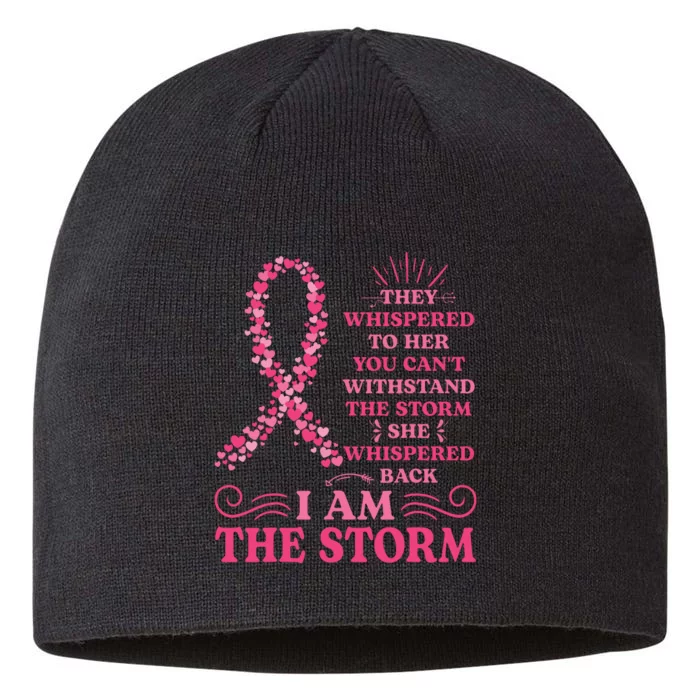 Im The Storm Warrior Pink Ribbon Breast Cancer 8 1/2in Sustainable Knit Beanie