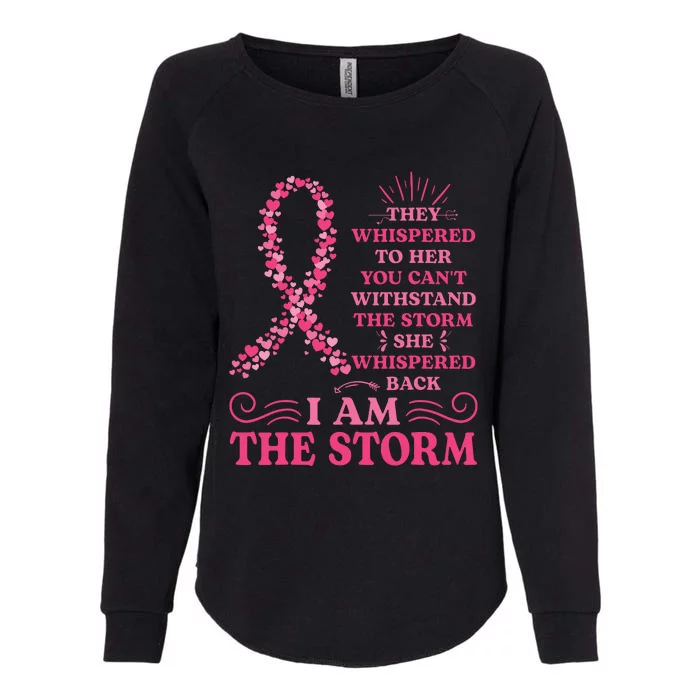 Im The Storm Warrior Pink Ribbon Breast Cancer Womens California Wash Sweatshirt