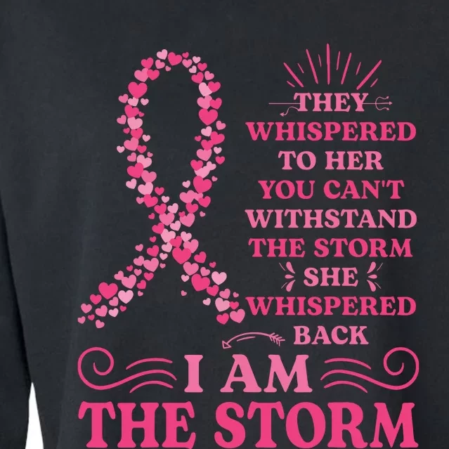 Im The Storm Warrior Pink Ribbon Breast Cancer Cropped Pullover Crew