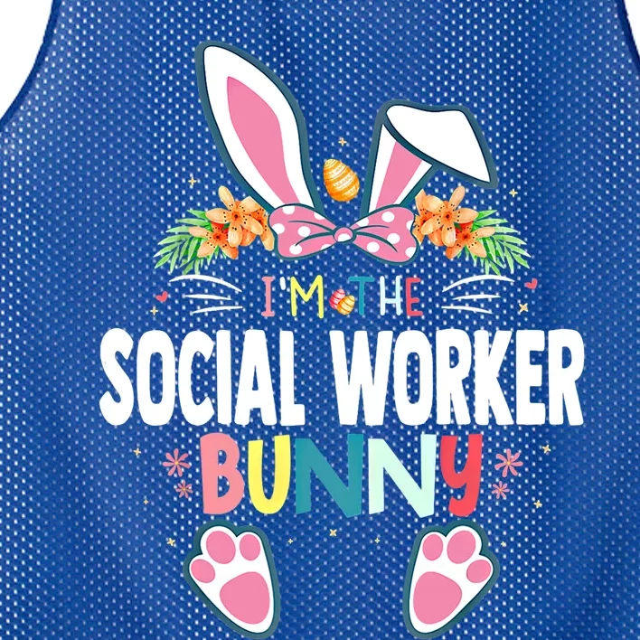 I'm The Social Worker Bunny Easter Day Rabbit Matching Gift Mesh Reversible Basketball Jersey Tank