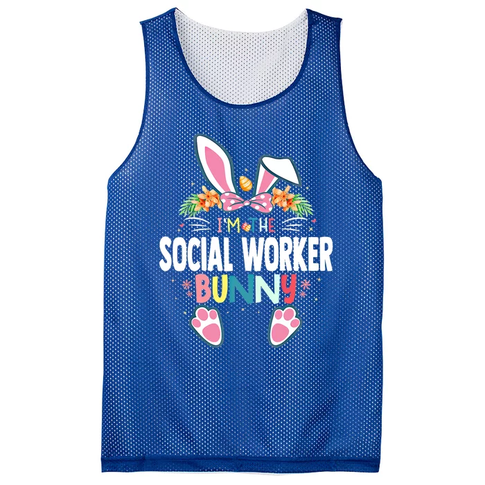 I'm The Social Worker Bunny Easter Day Rabbit Matching Gift Mesh Reversible Basketball Jersey Tank