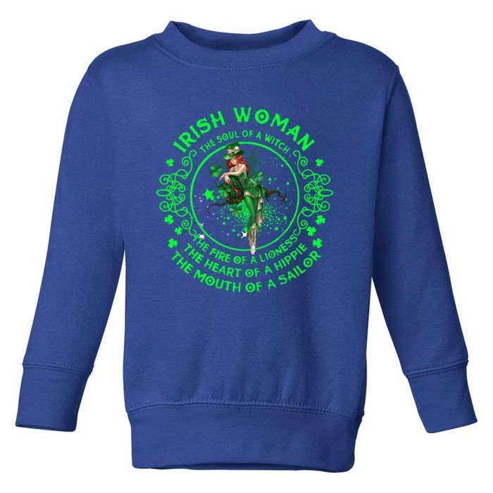 Irish The Soul Of A Witch St Patricks Day Lover Gift Toddler Sweatshirt